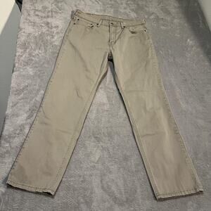 Levis 541 Jeans Mens 36x31 Khaki Athletic Taper Stretch Twill Zip Fly Casual